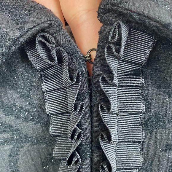 Coldwater Creek Black Brocade Shimmer Embroidered Evening Blazer Jacket - Large - Picture 6 of 13